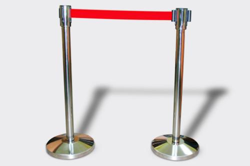 Напольная стойка-ограждение с лентой (Серебро)