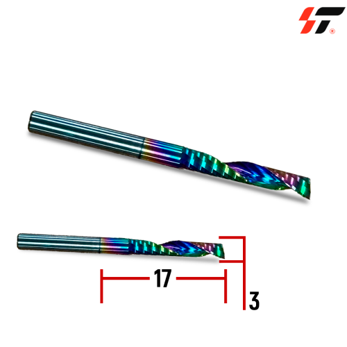 Фреза 1-х заходная (3,175*17) Цветная 