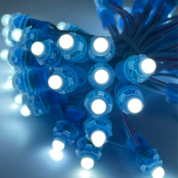 Диод-пиксели 1-точечные 9мм Белый 12V